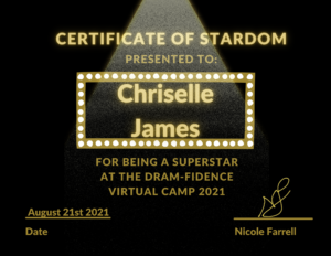 Certificate of Stardom done for Virtual Camp