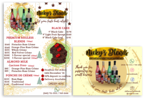 Flyer and call card done for Nicky's Blends